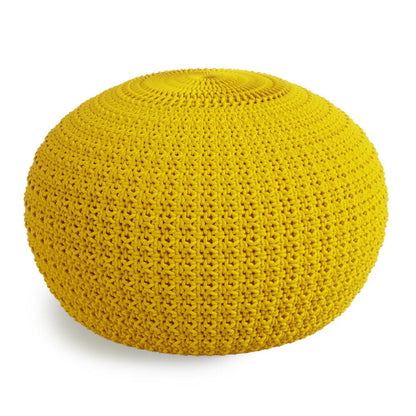 Yellow | Sonata Round Knitted Outdoor/ Indoor Pouf