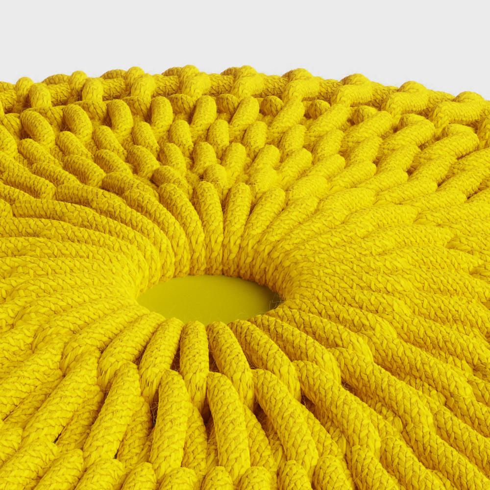 Yellow | Sonata Round Knitted Outdoor/ Indoor Pouf