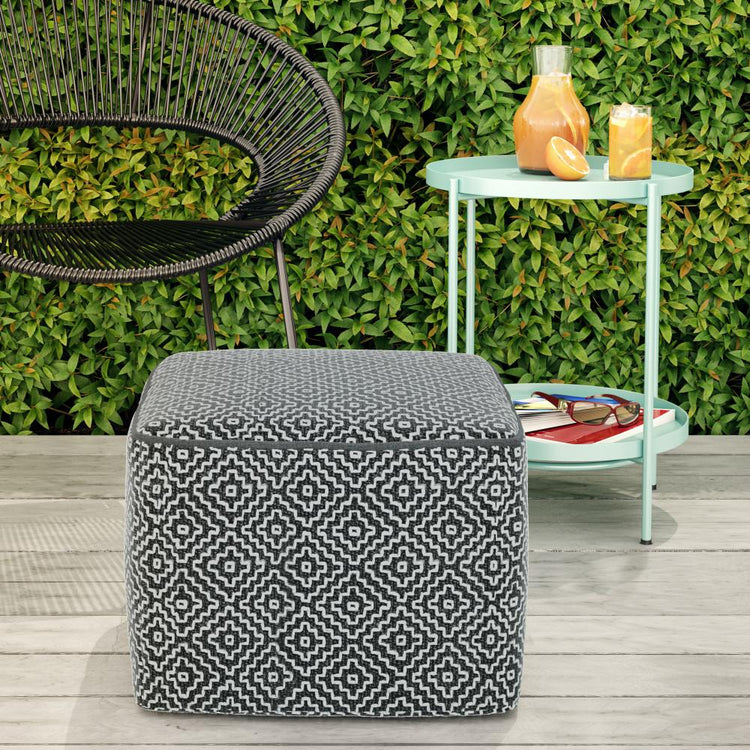 Briella Square Woven Outdoor/ Indoor Pouf