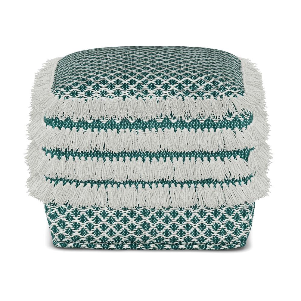 Leah Square Woven Outdoor/ Indoor Pouf