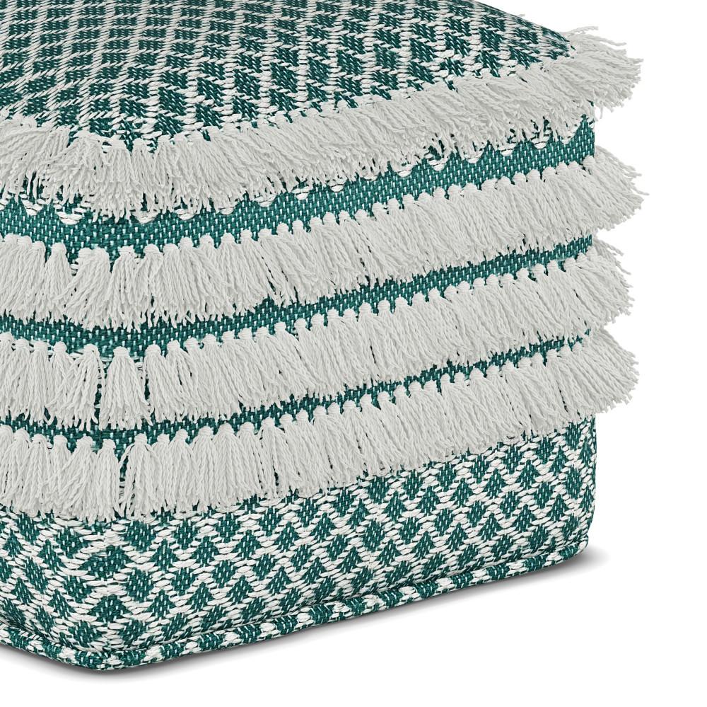 Leah Square Woven Outdoor/ Indoor Pouf