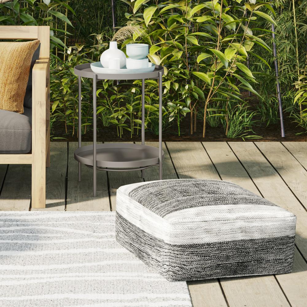 Mathis Square Woven Outdoor/ Indoor Pouf