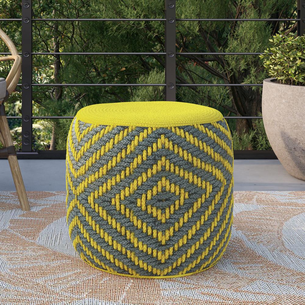 Kent Round Woven Outdoor/ Indoor Pouf