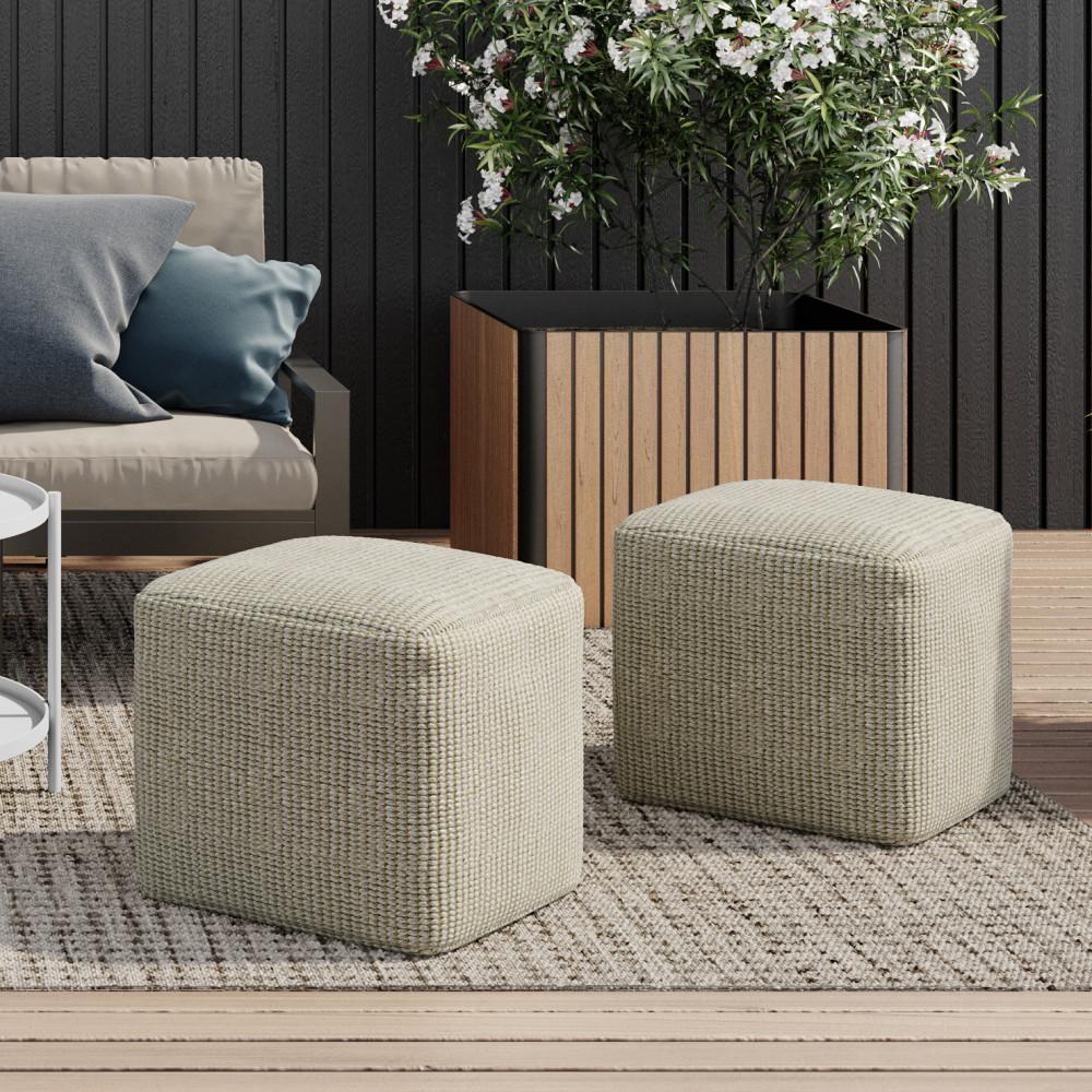 Zelma Square Woven Outdoor/ Indoor Pouf