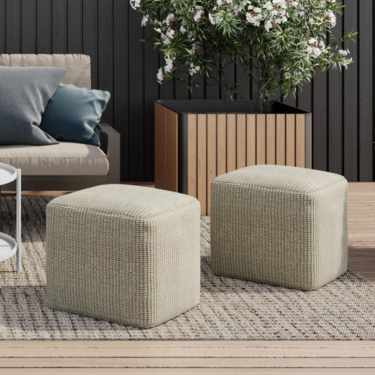 Zelma Square Woven Outdoor/ Indoor Pouf