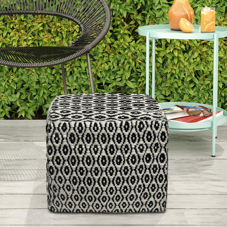 Kiana Square Woven Outdoor/ Indoor Pouf