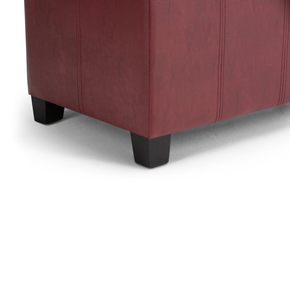 Radicchio Red Vegan Leather | Dover Vegan Leather Storage Ottoman