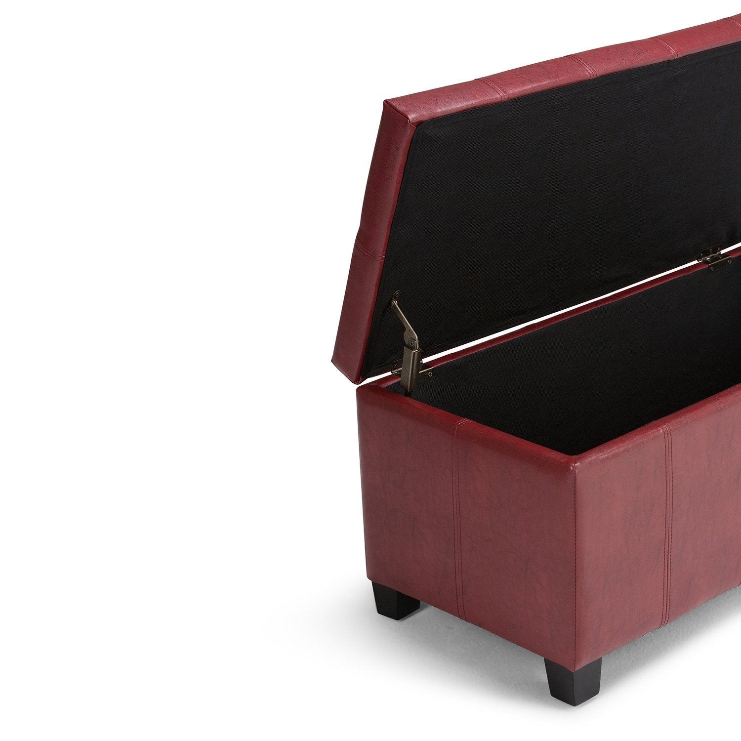 Radicchio Red Vegan Leather | Dover Vegan Leather Storage Ottoman