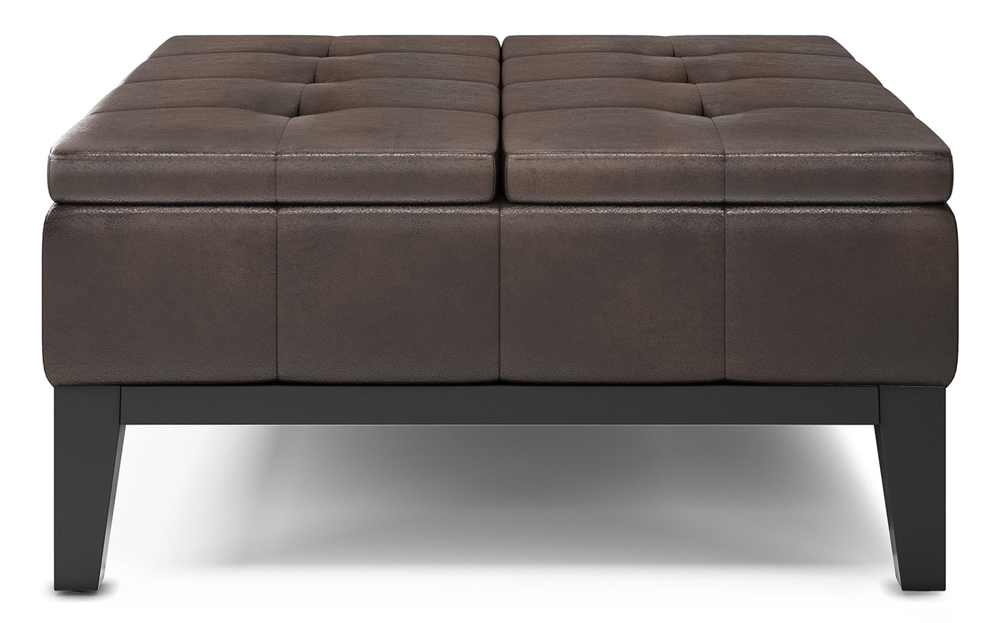 Distressed Brown Distressed Vegan Leather | Dover Table Ottoman in Distressed Vegan Leather