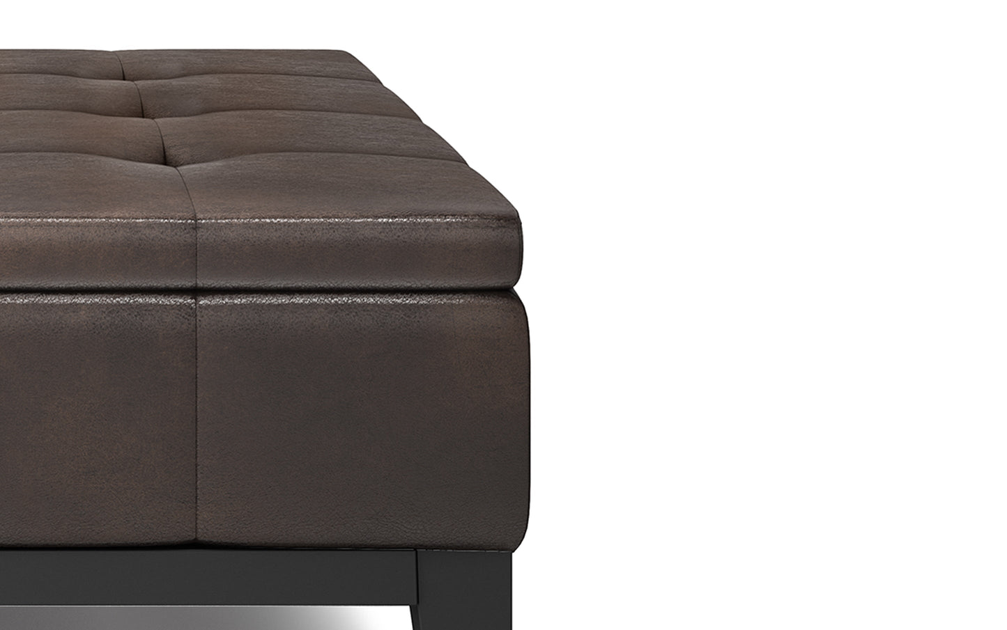 Distressed Brown Distressed Vegan Leather | Dover Table Ottoman in Distressed Vegan Leather