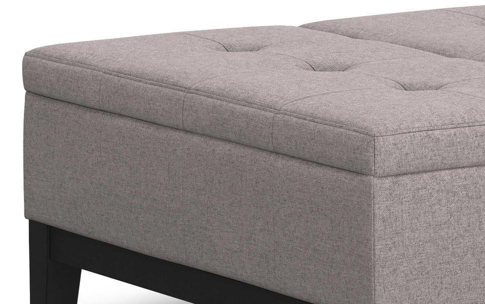 Cloud Grey Linen Style Fabric | Dover Lift Top Coffee Table Storage Ottoman