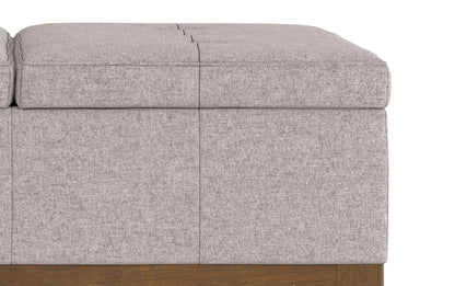 Cloud Grey Linen Style Fabric | Dover Lift Top Coffee Table Storage Ottoman