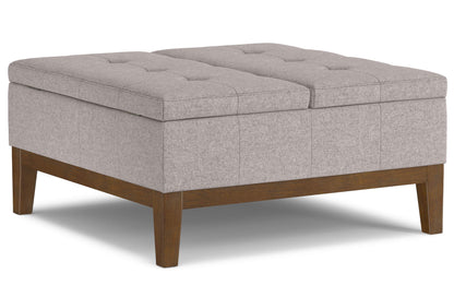 Cloud Grey Linen Style Fabric | Dover Lift Top Coffee Table Storage Ottoman