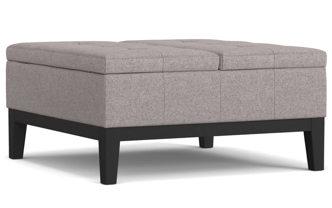 Cloud Grey Linen Style Fabric | Dover Lift Top Coffee Table Storage Ottoman