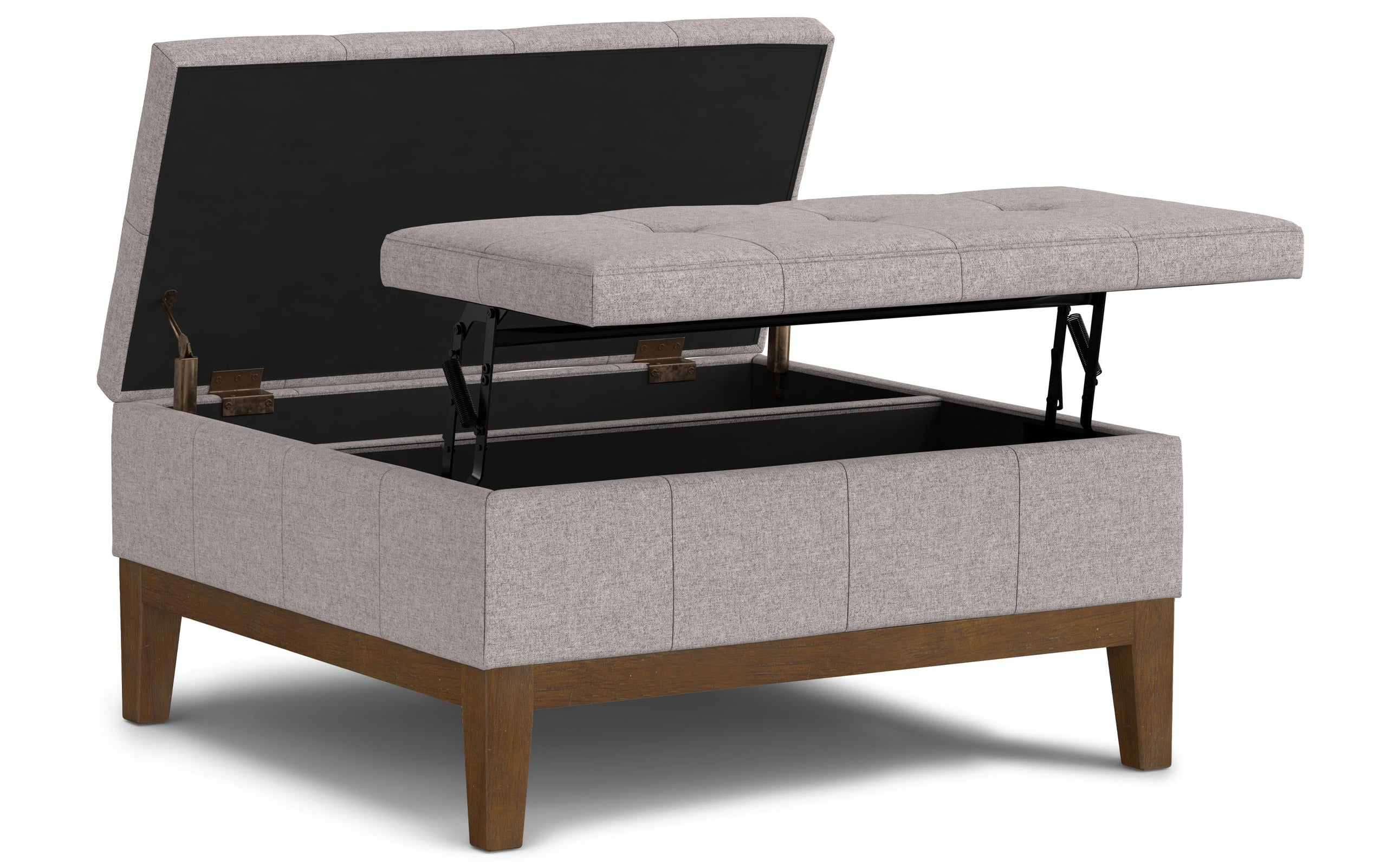 Cloud Grey Linen Style Fabric | Dover Lift Top Coffee Table Storage Ottoman