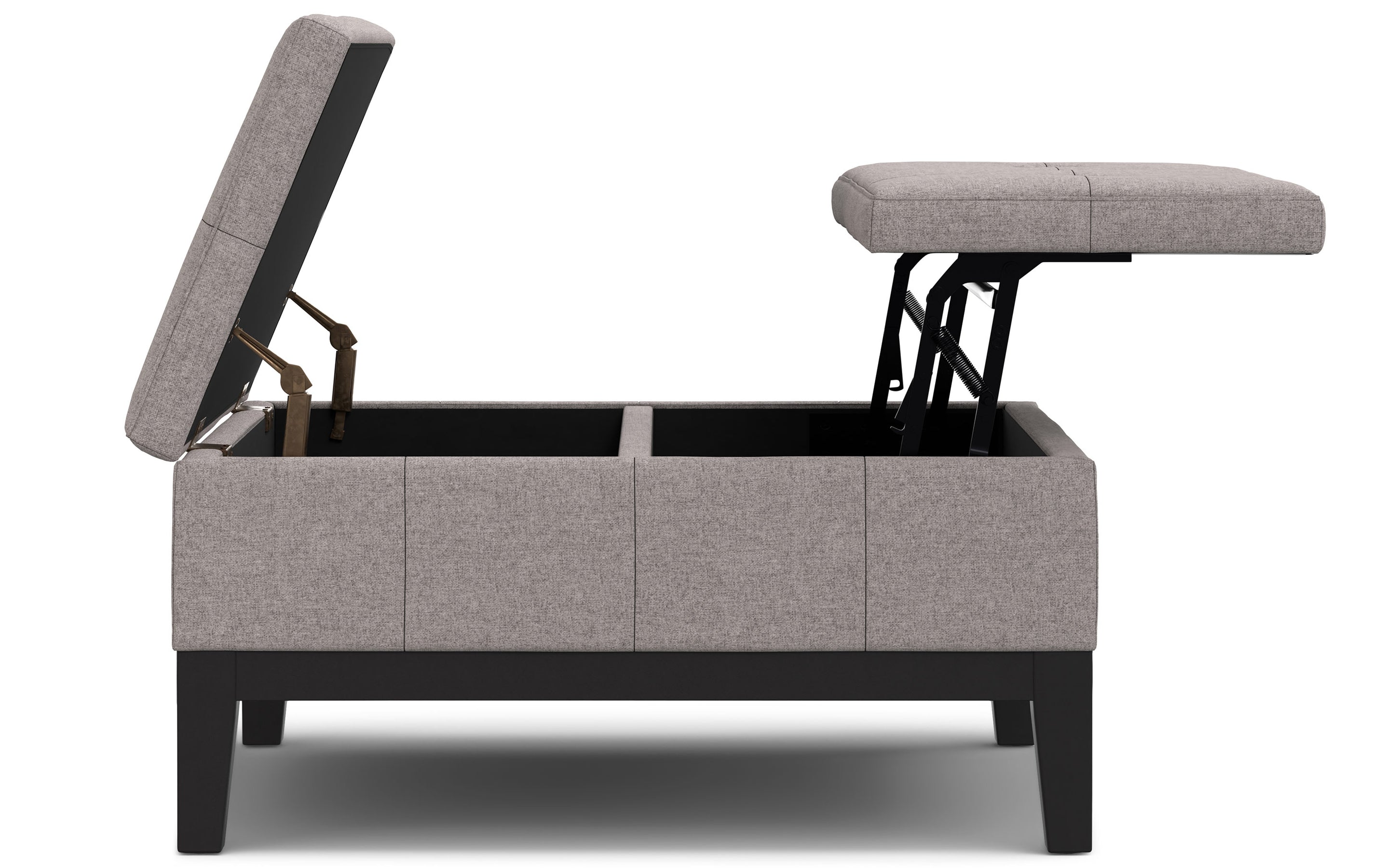 Cloud Grey Linen Style Fabric | Dover Lift Top Coffee Table Storage Ottoman