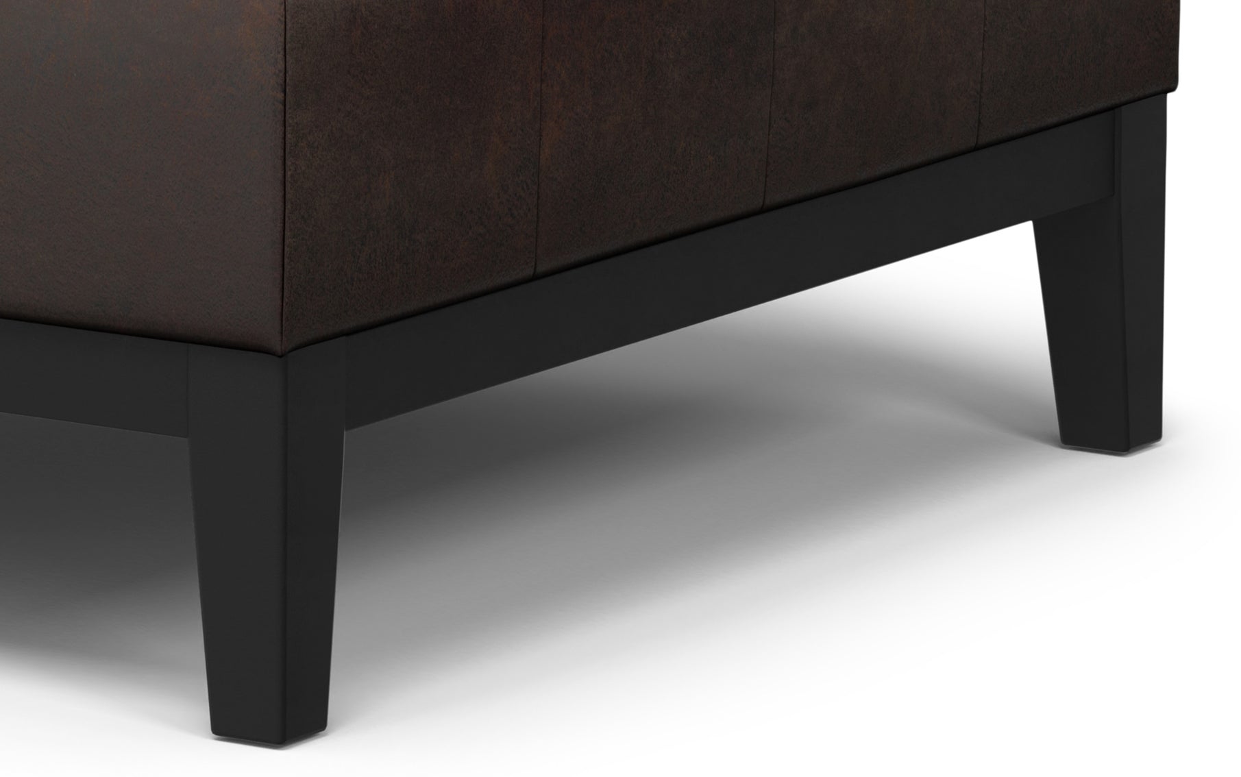 Distressed Brown Distressed Vegan Leather | Dover Lift Top Coffee Table Storage Ottoman