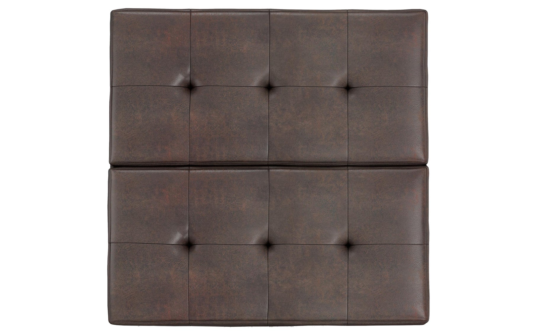 Distressed Brown Distressed Vegan Leather | Dover Lift Top Coffee Table Storage Ottoman