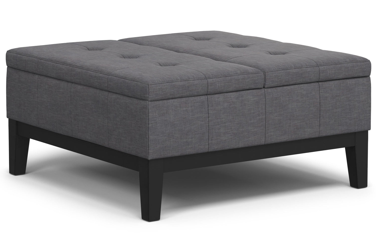 Slate Grey Linen Style Fabric | Dover Lift Top Coffee Table Storage Ottoman