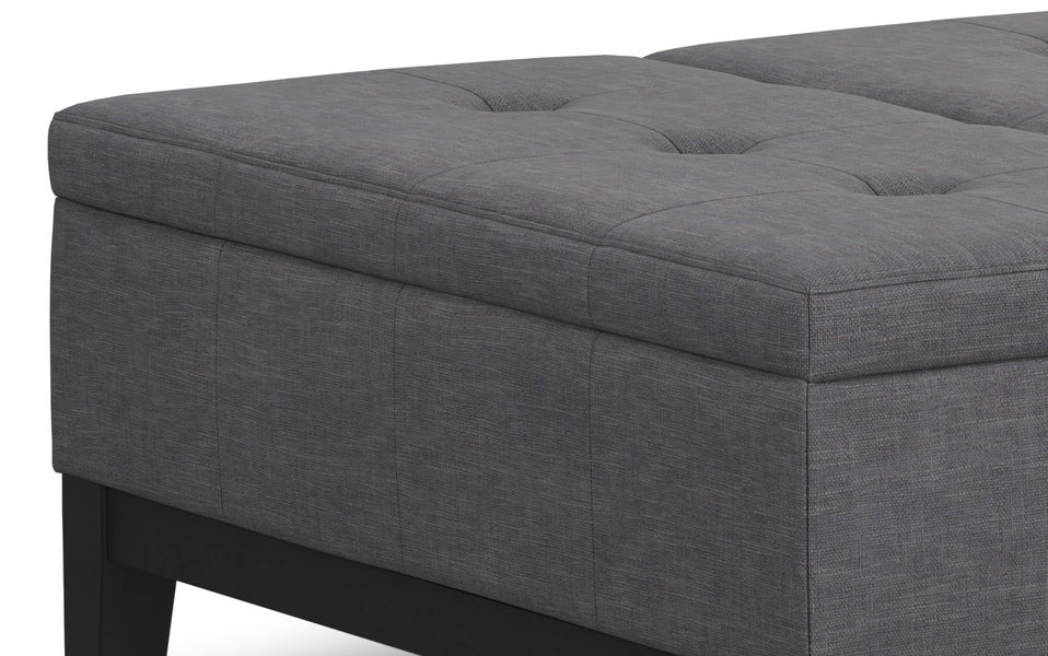 Slate Grey Linen Style Fabric | Dover Lift Top Coffee Table Storage Ottoman