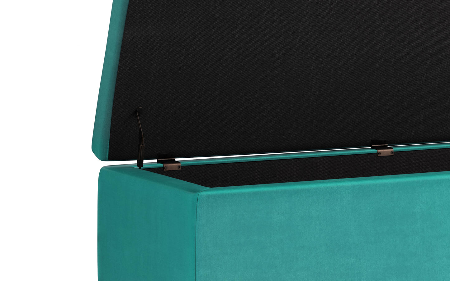 Aqua Blue Velvet Fabric | Hamilton Storage Ottoman in Velvet Fabric