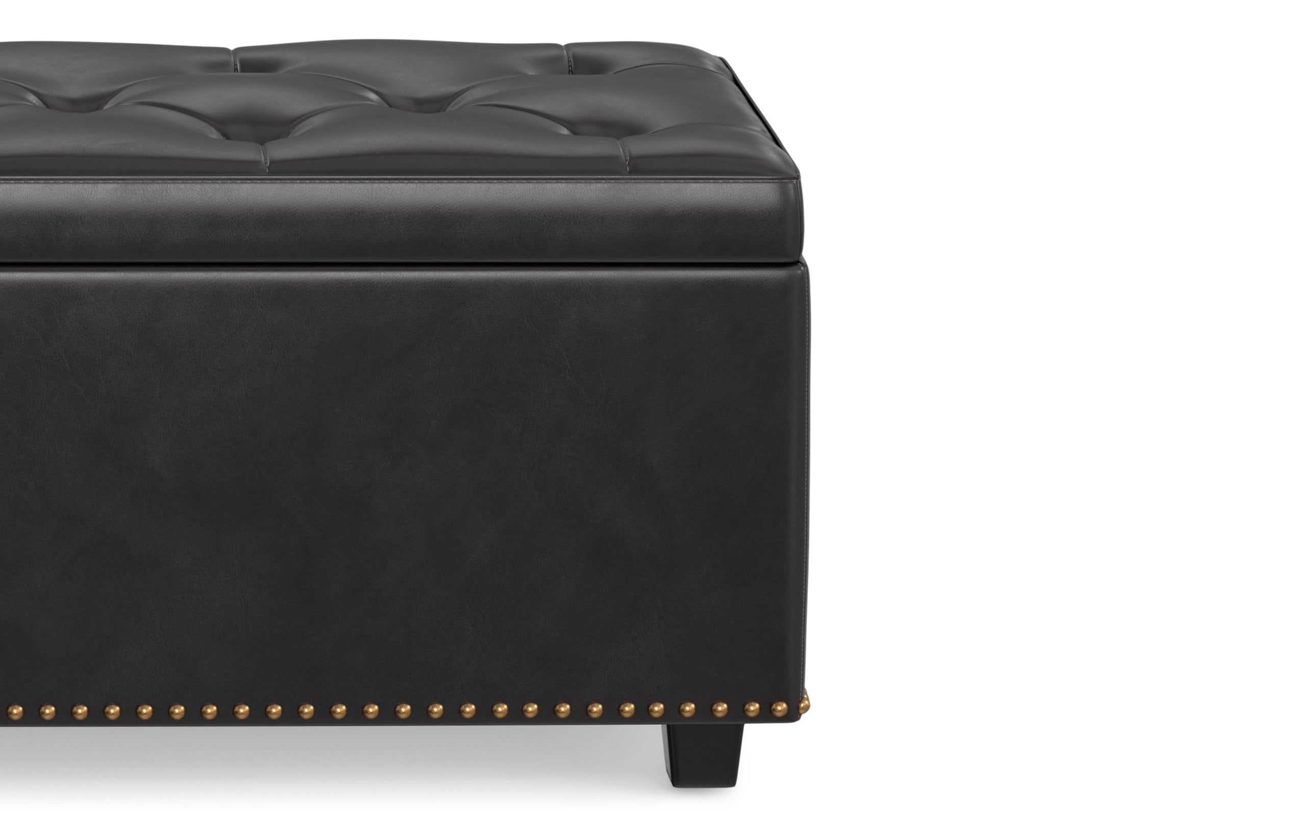 Tanners Brown Vegan Leather | Hamilton Lift Top Rectangular Storage Ottoman