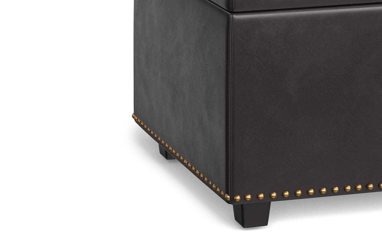 Tanners Brown Vegan Leather | Hamilton Lift Top Rectangular Storage Ottoman