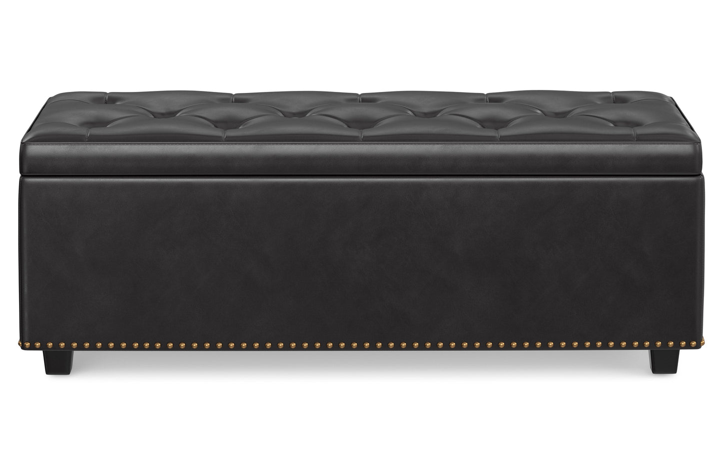 Tanners Brown Vegan Leather | Hamilton Lift Top Rectangular Storage Ottoman