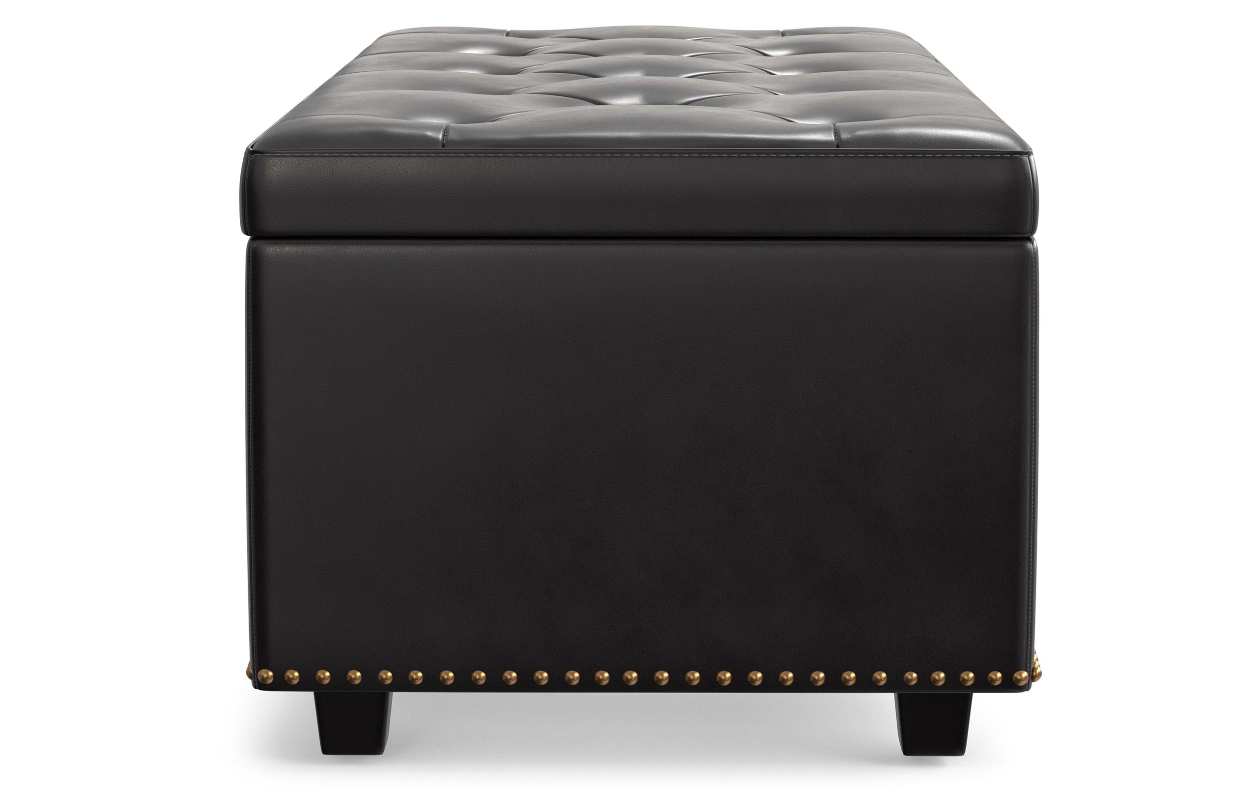 Tanners Brown Vegan Leather | Hamilton Lift Top Rectangular Storage Ottoman