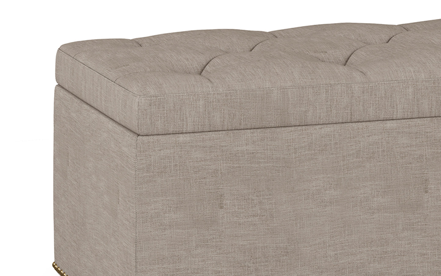 Natural Linen Style Fabric | Hamilton Lift Top Rectangular Storage Ottoman