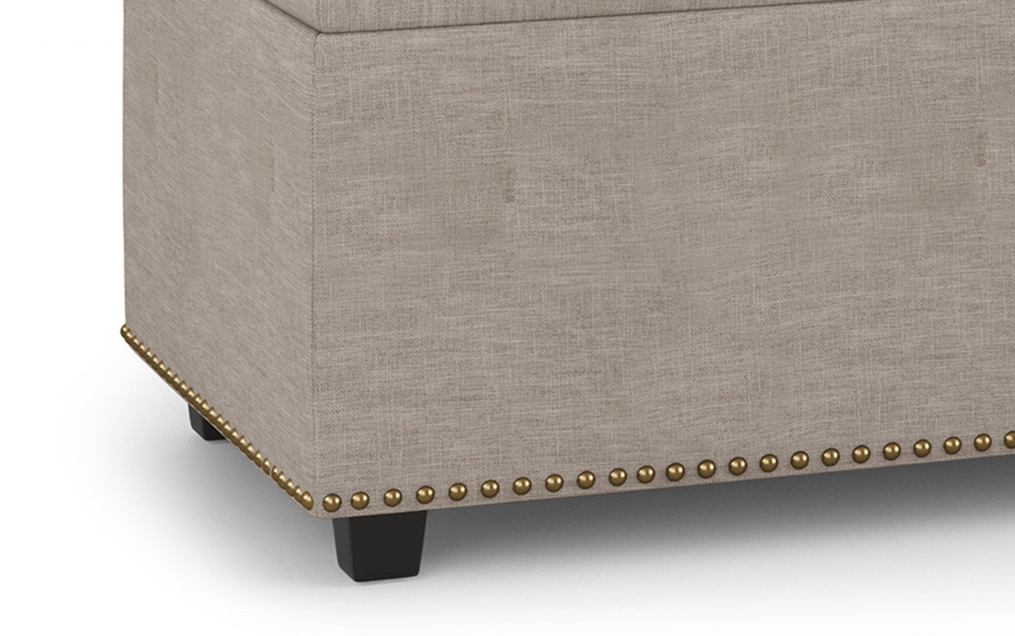 Natural Linen Style Fabric | Hamilton Lift Top Rectangular Storage Ottoman