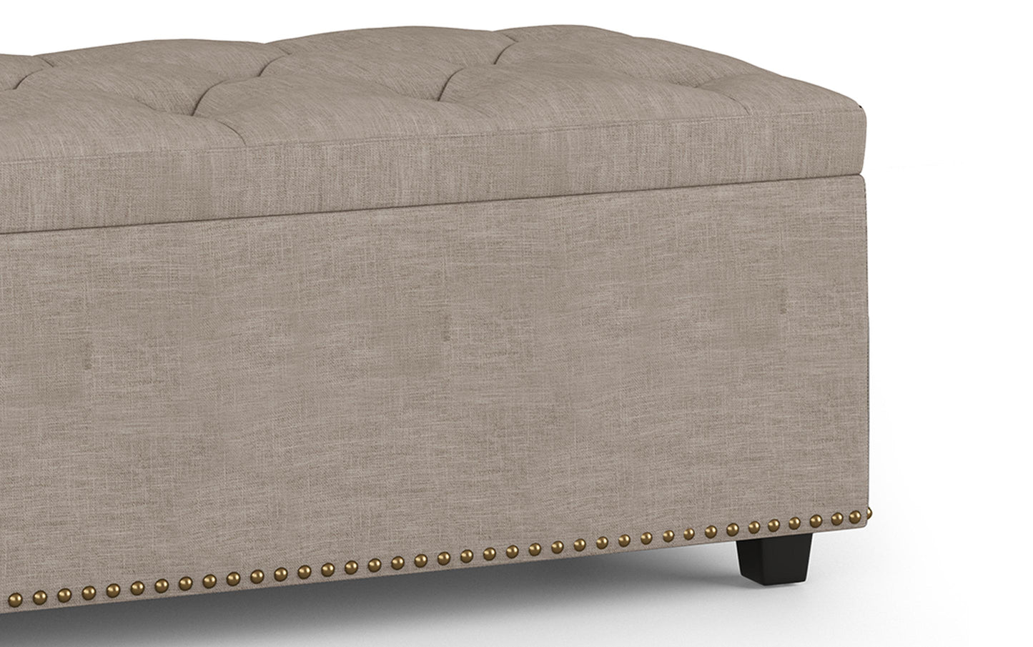 Natural Linen Style Fabric | Hamilton Lift Top Rectangular Storage Ottoman