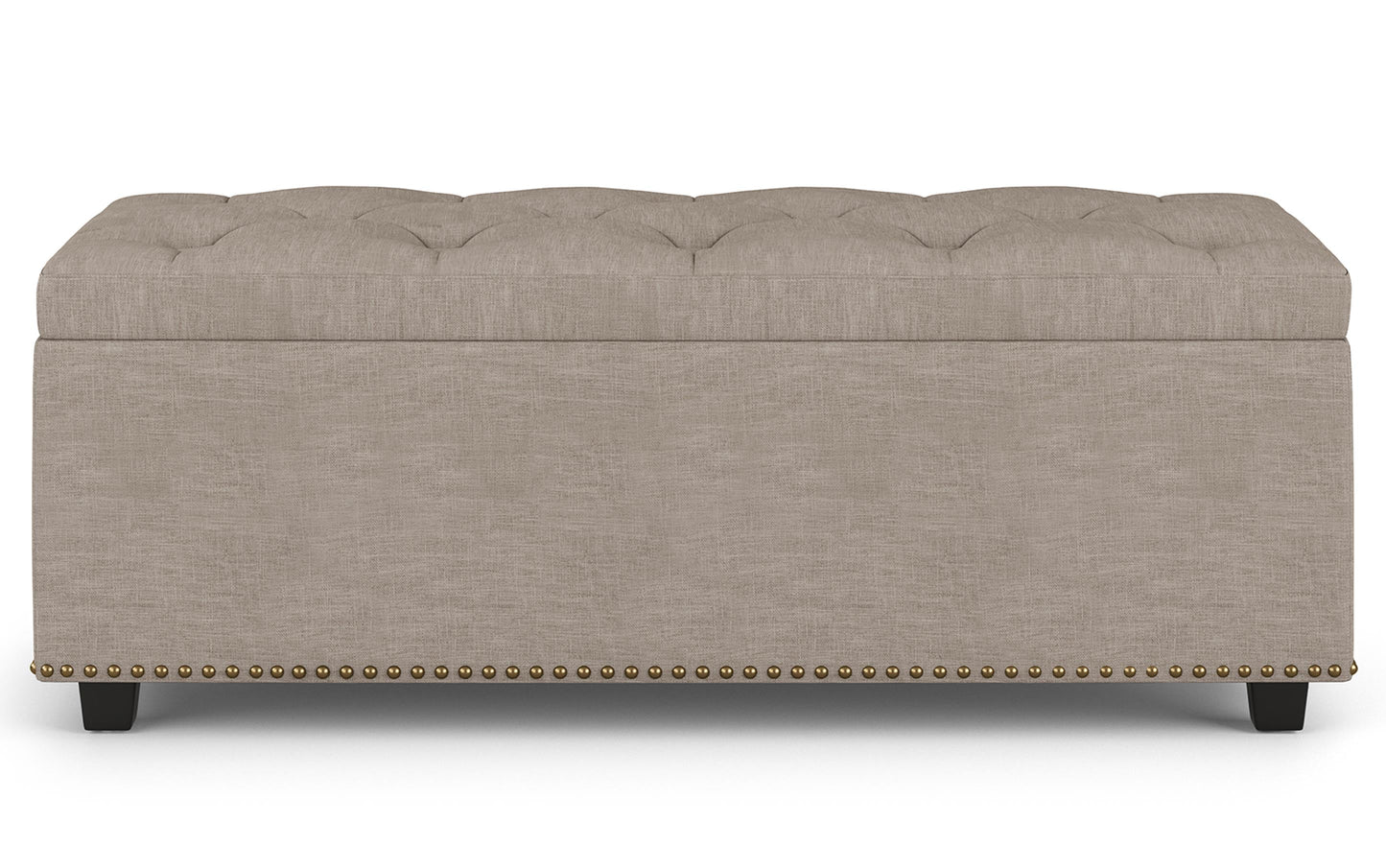 Natural Linen Style Fabric | Hamilton Lift Top Rectangular Storage Ottoman