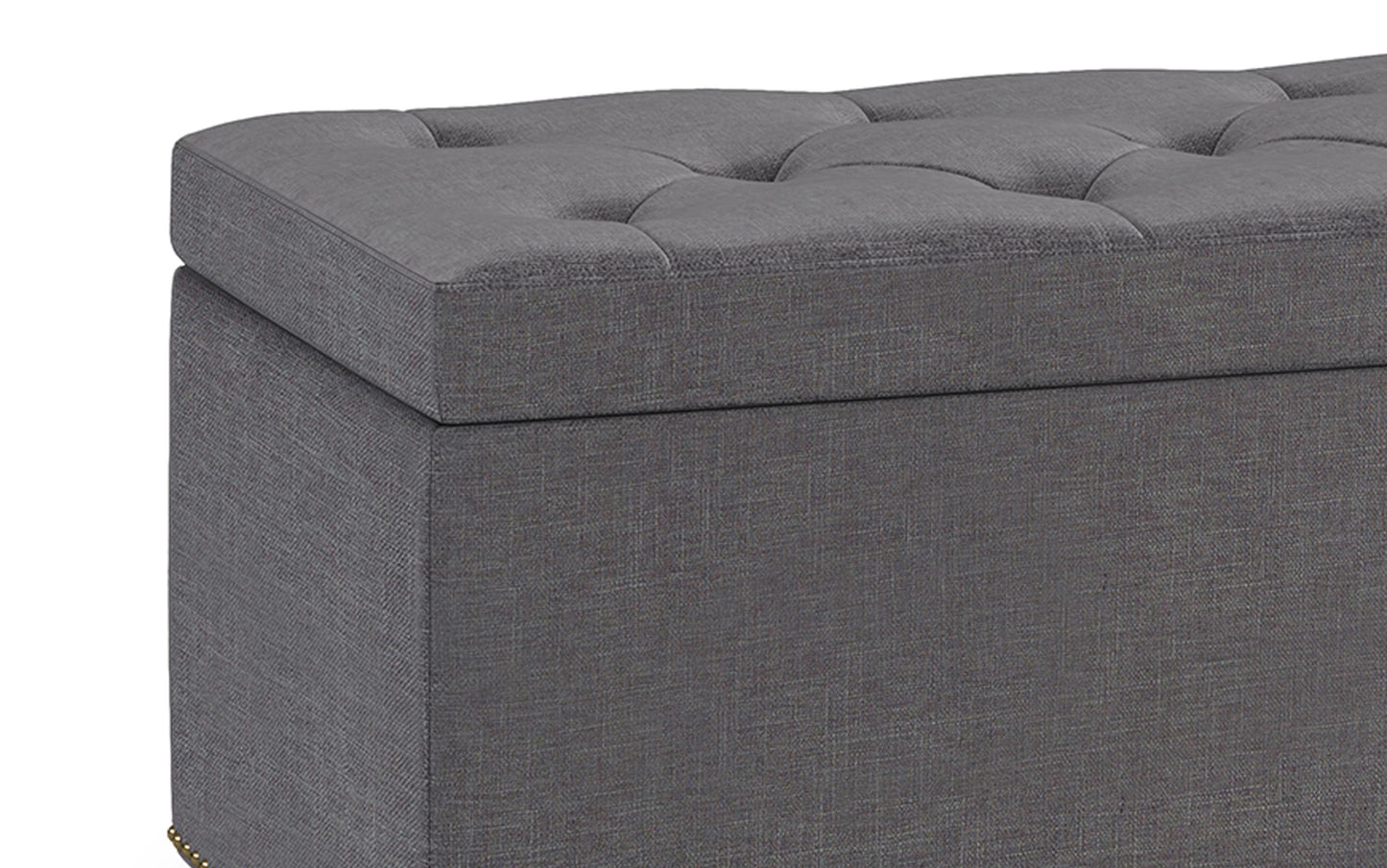 Slate Grey Linen Style Fabric | Hamilton Lift Top Rectangular Storage Ottoman