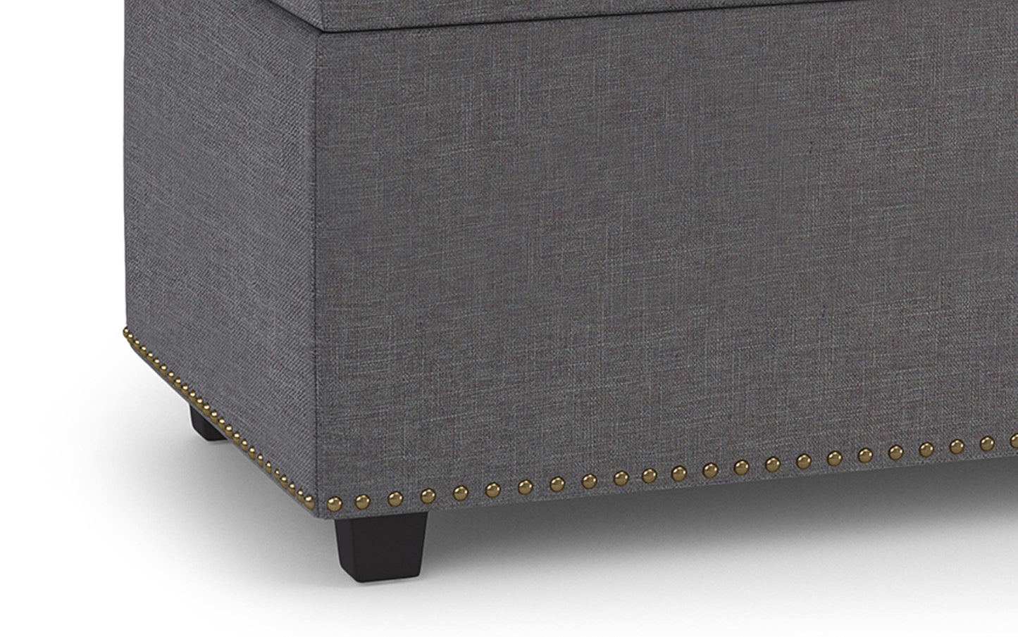 Slate Grey Linen Style Fabric | Hamilton Lift Top Rectangular Storage Ottoman