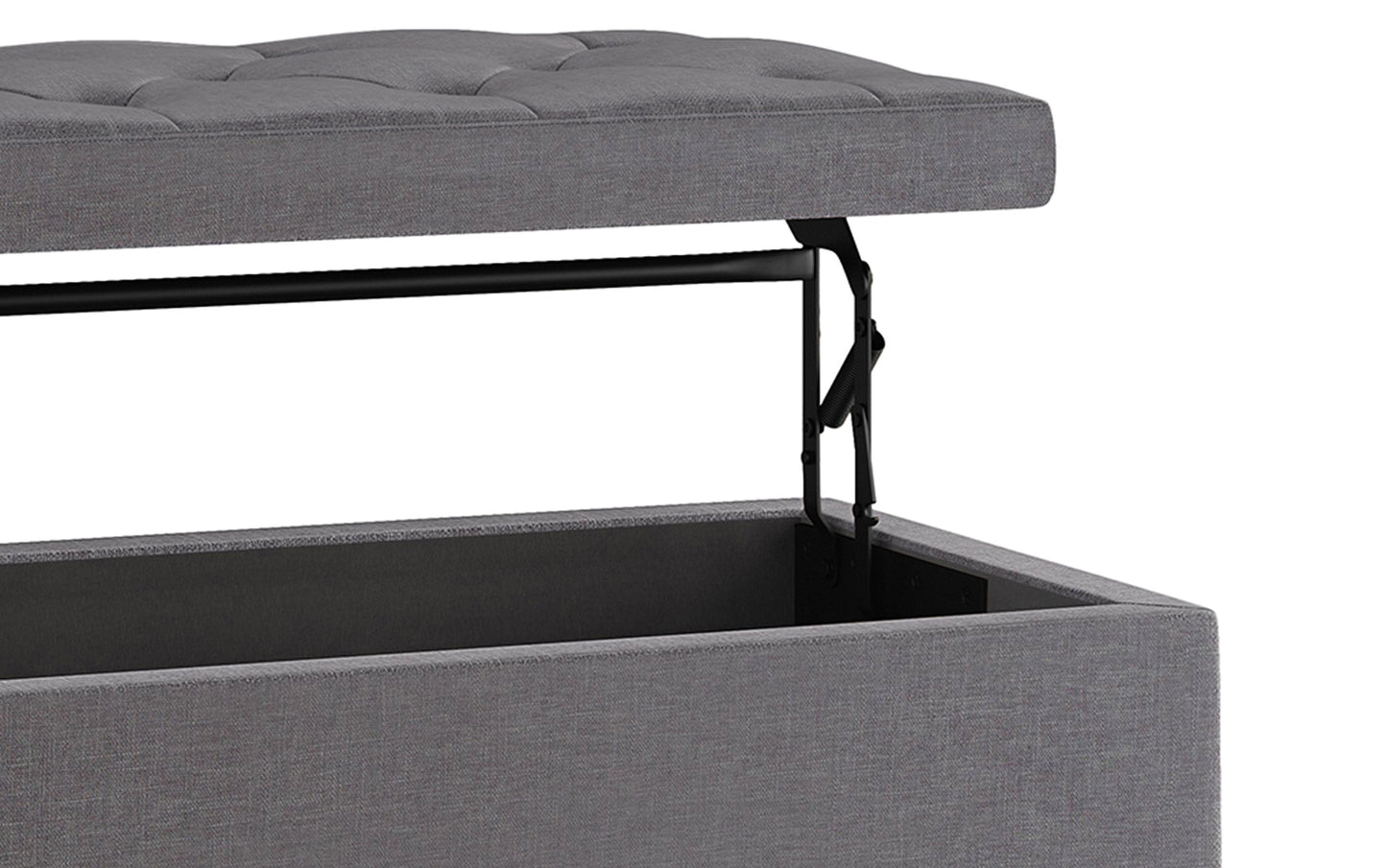 Slate Grey Linen Style Fabric | Hamilton Lift Top Rectangular Storage Ottoman