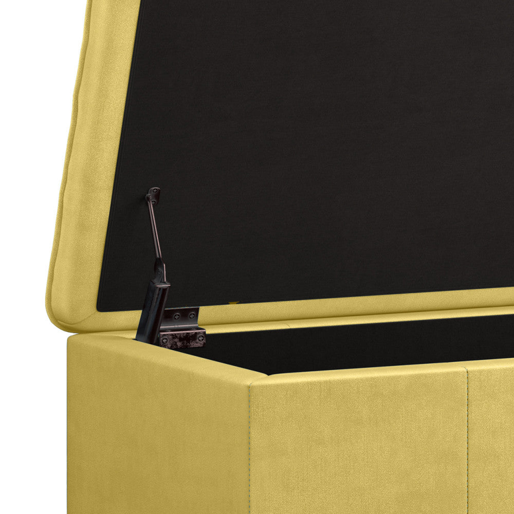 Dijon Yellow Velvet Fabric | Emily Storage Ottoman in Velvet Fabric