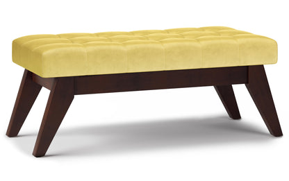 Dijon Yellow | Draper Ottoman Bench in Velvet Fabric