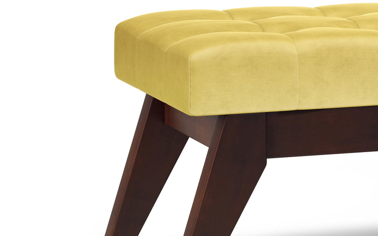 Dijon Yellow | Draper Ottoman Bench in Velvet Fabric