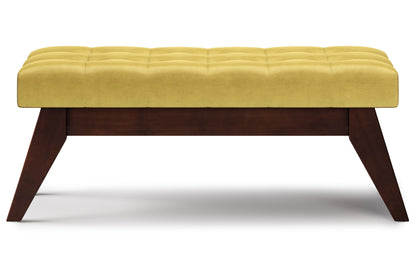 Dijon Yellow | Draper Ottoman Bench in Velvet Fabric