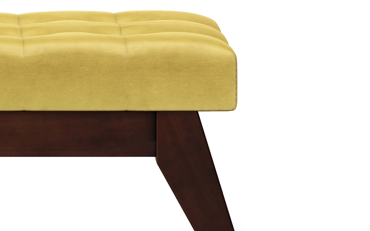 Dijon Yellow | Draper Ottoman Bench in Velvet Fabric