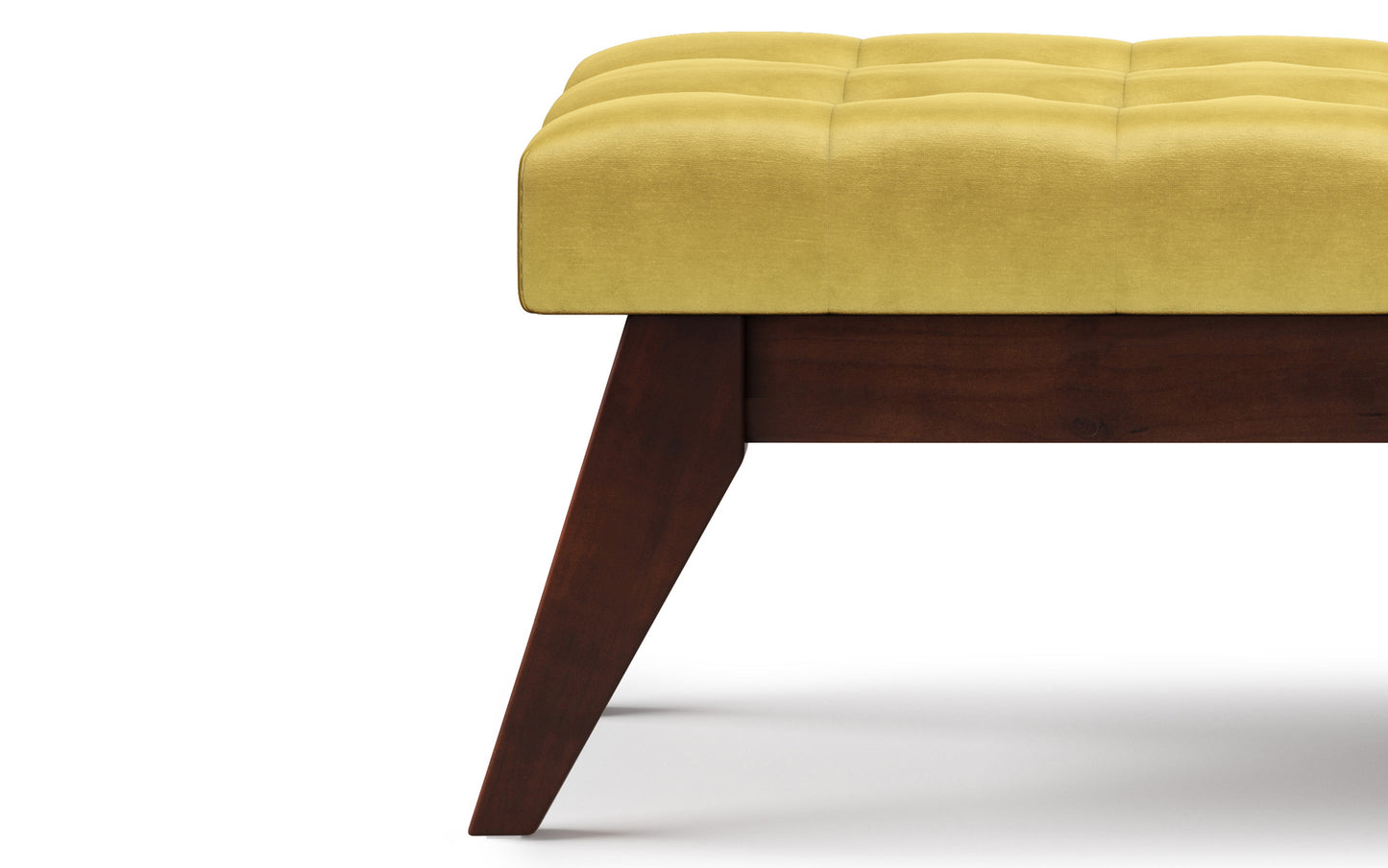 Dijon Yellow | Draper Ottoman Bench in Velvet Fabric