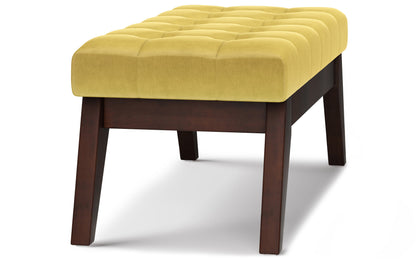 Dijon Yellow | Draper Ottoman Bench in Velvet Fabric