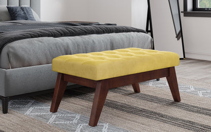 Dijon Yellow | Draper Ottoman Bench in Velvet Fabric