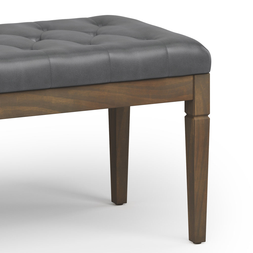 Waverly Small Tufted Ottoman Bench in Vegan Leather