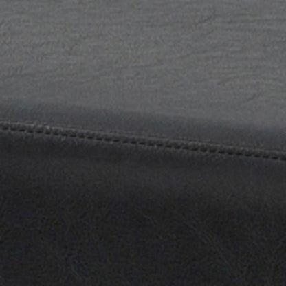 Midnight Black Vegan Leather | Milltown 44 inch Large Ottoman Bench in Linen Style Fabric