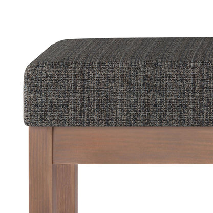 Ebony Tweed Style Fabric | Milltown 44 inch Large Ottoman Bench in Linen Style Fabric