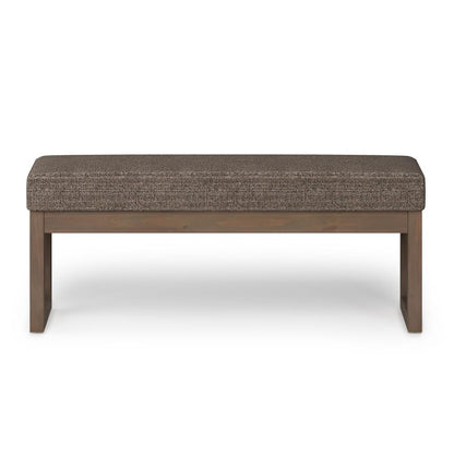 Mink Brown Tweed Style Fabric | Milltown 44 inch Large Ottoman Bench in Linen Style Fabric