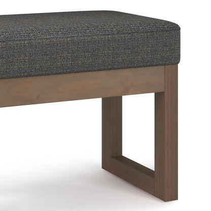 Ebony Tweed Style Fabric |Milltown Footstool Small Ottoman Bench