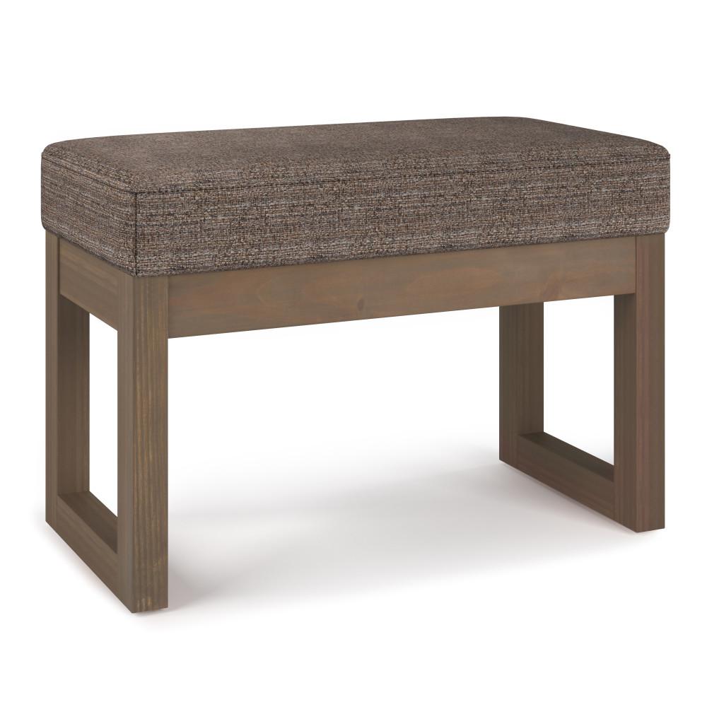 Mink Brown Tweed Style Fabric | Milltown Footstool Small Ottoman Bench